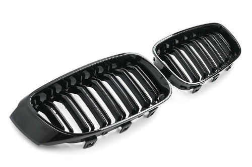 Maska-ledvinky pro BMW 3 F34 GT - černý lesk, dvojitá žebra