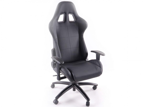 Sportovní sedačka - kancelářská židle, koženková, černá
