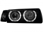 Přední světla černá s Angel Eyes BMW E36