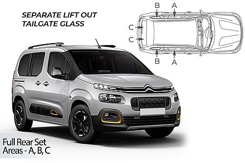 Sluneční clony CarShades Citroen Berlingo III - 6 ks - výklopné sklo
