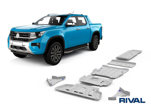 sada ALU krytů podvozku Volkswagen Amarok II - motor+radiátor, převodovka, rozdělovací převodovka, ramena a nádrž