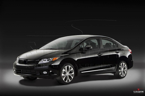 Nerez + ABS lišty dveří Honda Civic IX Sedan