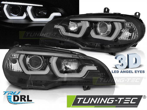 Přední světla TubeLights s LED denními světly BMW X5 černá