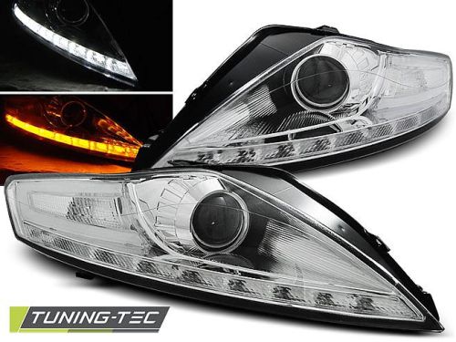  Přední světla Devil Eyes s LED Ford Mondeo chrom LED blinkr