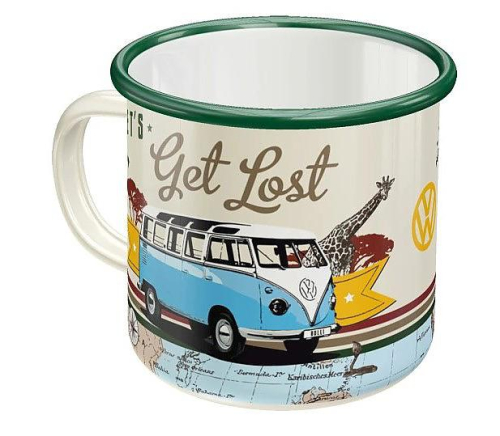 Retro Plechový Hrnek - Volkswagen Bulli - Let's Get Lost