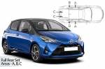 Sluneční clony CarShades Toyota Yaris III Hatchback Facelift, 5dvéř.