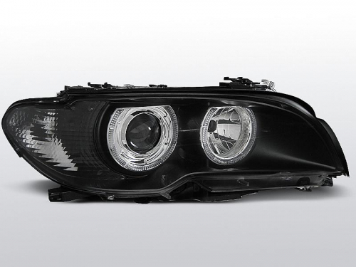 Přední světla černá s Angel Eyes BMW E46 Coupe