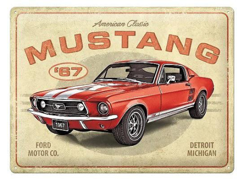 Retro cedule - Ford Mustang GT 1967 30x40cm