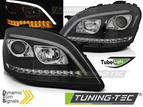 Přední LED dynamická světla Tube Light Mercedes W164 ML M-class černá