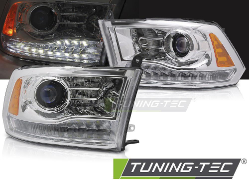 Přední světla s LED parkovacím světlem pro Dodge Ram - provedení chrom