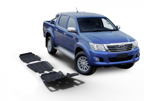 sada ocelových krytů podvozku Toyota Hilux Vigo, motor+radiátor, převodovka a rozdělovací převodovka