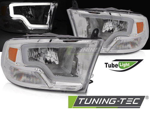 Přední světla s LED parkovacím světlem pro Dodge Ram, provedení chrom