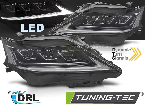 Přední LED světla s denním svícením a dynamickým blinkrem pro LEXUS RX III, černé provedení
