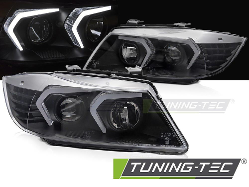 Přední LED světla pro BMW E90 / E91 - černé provedení