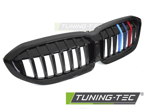 Maska-ledvinky pro BMW G20 / G21, černý lesk s trikolórou