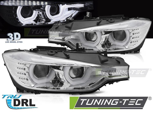 Přední 3D LED čirá světla s denním svícením BMW F30/F31 - provedení chrom