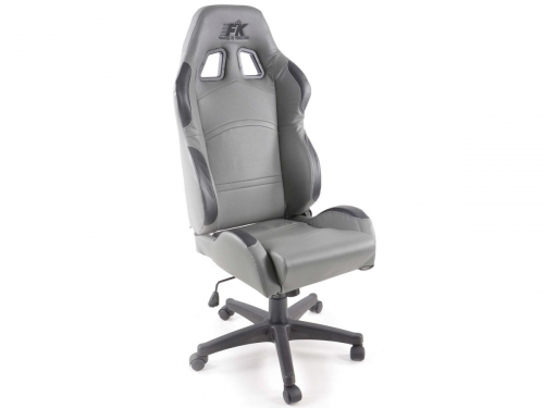 Sportovní sedačka Cyberstar - kancelářská židle, koženková, šedá