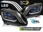 Přední světla LED s dynamickým blinkrem pro Mercedes C Class (W205) - černé provedení