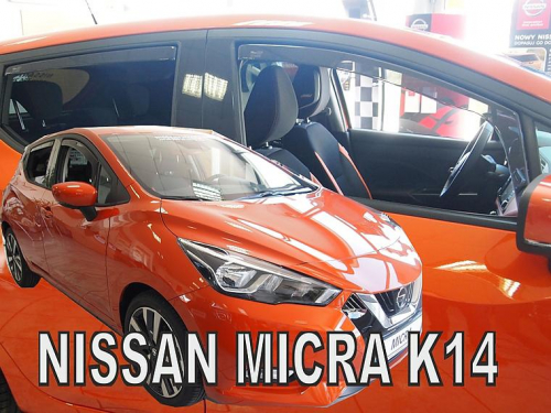 Deflektory-ofuky oken Nissan Micra K-14 - přední+zadní