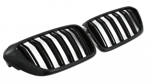 Maska-ledvinky pro BMW 6 G32 GT - černý lesk, dvojitá žebra