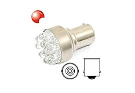 Žárovka 12LED 12V Ba15s červená