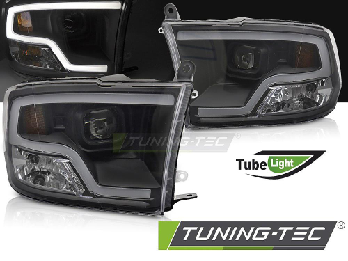 Přední světla s LED parkovacím světlem pro Dodge Ram, černé provedení