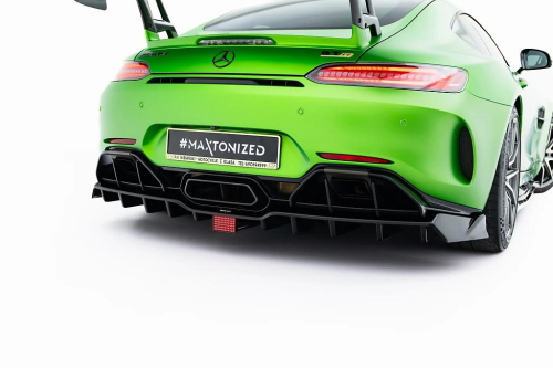 Zadní spoiler nárazníku s vertikálními žebry a LED osvětlením pro Mercedes-AMG GT R C190 Facelift