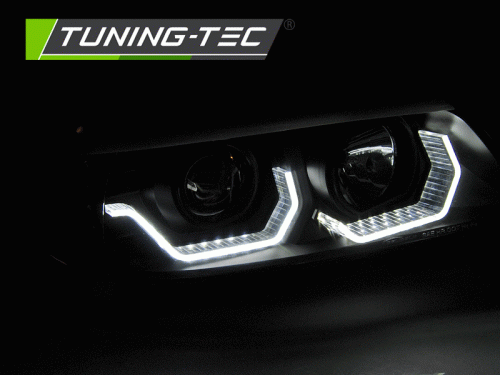 Přední reflektorová světla s 3D dvojitými světly BMW E90 / E91 černé