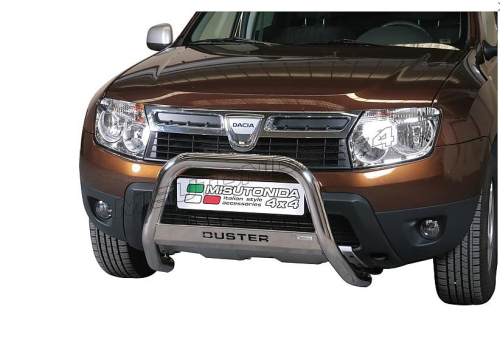 Nerezový přední ochranný rám Dacia Duster I, 63mm - nápis DUSTER