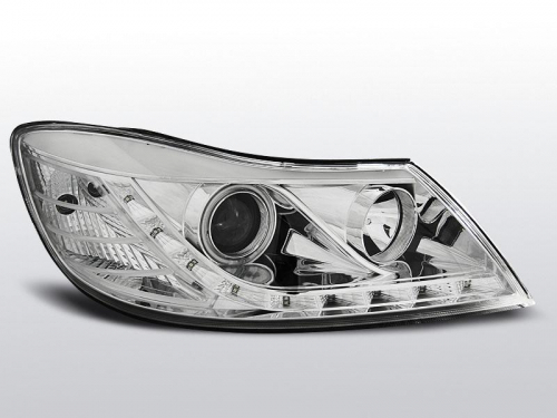 LED Angel Eyes přední světla Škoda Octavia II facelift