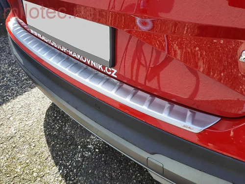 Plastový práh zadních dveří s výstupky, Alu Brush - matný, Škoda Enyaq