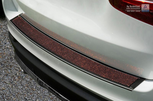 Kryt prahu zadních dveří Mercedes GLC - nerez - černý grafit / červený karbon
