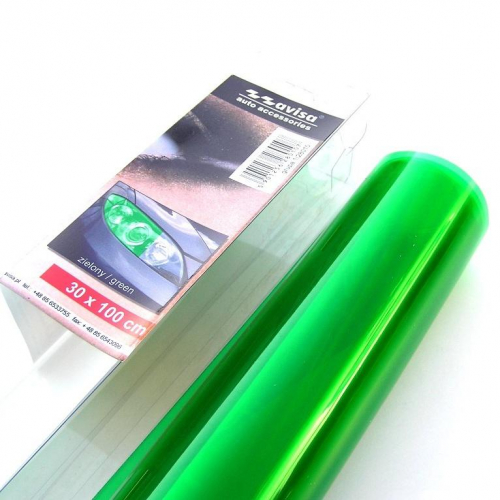 Folie na světlomety - zelená, 100x30cm
