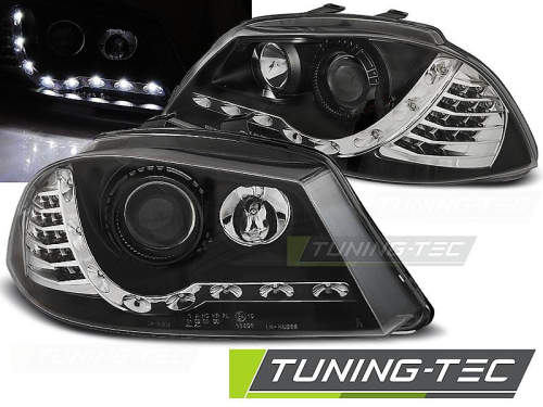 Přední světla černá LED s Devil Eyes Seat Ibiza 