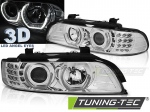 Přední světla angel eyes s LED BMW E39 chrom