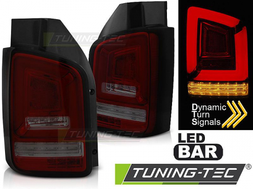 Zadní LED světla s dynamickým blikačem VW T5 červeno/kouřové provedení