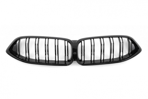 Maska-ledvinky pro BMW 8 G15 - černý lesk, dvojitá žebra