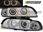 Přední světla angel eyes BMW E39 chrom