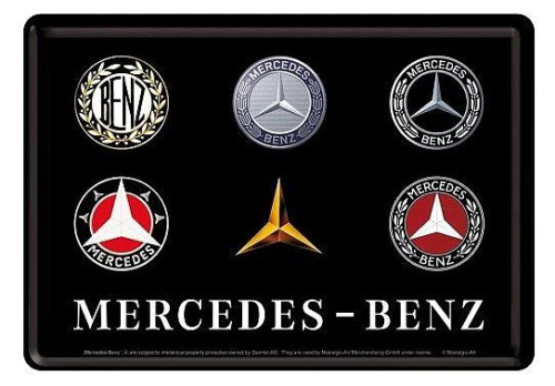 Retro pohlednice - Mercedes-Benz (Logo Evolution) 10x14,5cm