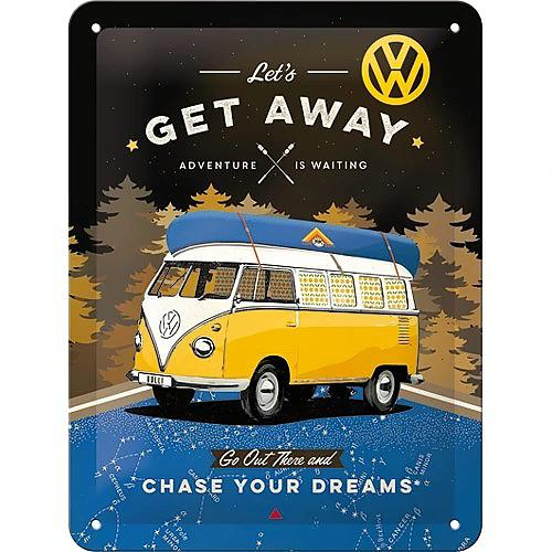 Retro cedule Volkswagen - Le'ts Get Away 15x20cm