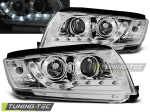 Přední světla Devil Eyes DRL Chrom Škoda Fabia