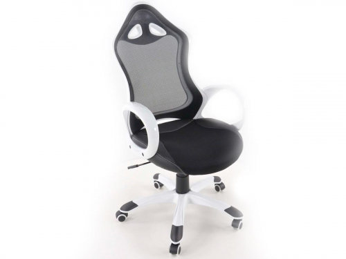 Sportovní sedačka - kancelářská židle, bílo-černá