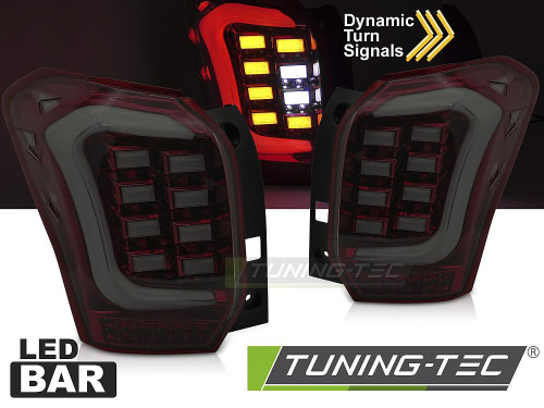 Zadní LED BAR světla s dynamickým blinkrem Subaru Forester IV - červeno kouřové provedení