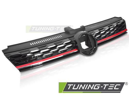 Přední maska pro Volkswagen Golf VII Sport - v černém lesku s červeným pruhem