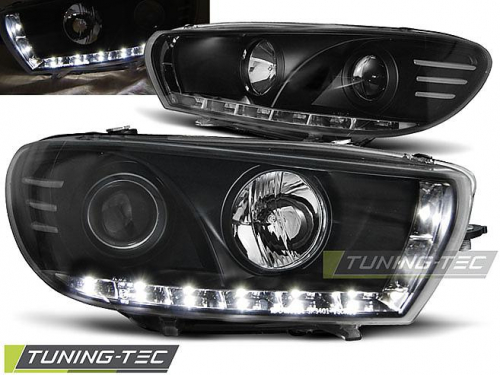 Přední světla černá Angel Eyes Volkswagen Scirocco
