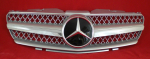 Sportovní maska s logem Mercedes SL Class R230, stříbrná-chrom