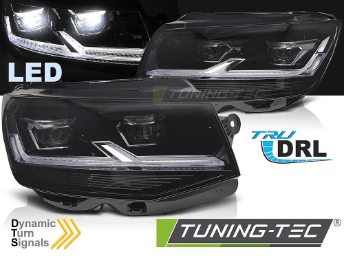Přední LED světla s dynamickým blinkrem a denním svícením Volkswagen T6 černé provedení