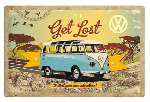 Retro cedule - Volkswagen Bulli - Let's Get Lost 40x60cm