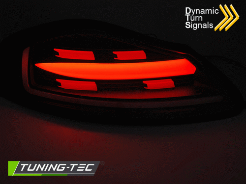 Zadní LED BAR světla s dynamickým blinkrem Porsche Boxster 986, černo-červené provedení
