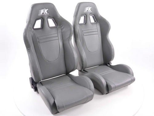 Sportovní sedačky FK Automotive Racecar grey imitace kůže